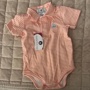 Nantucket Orange Striped Kids One Piece